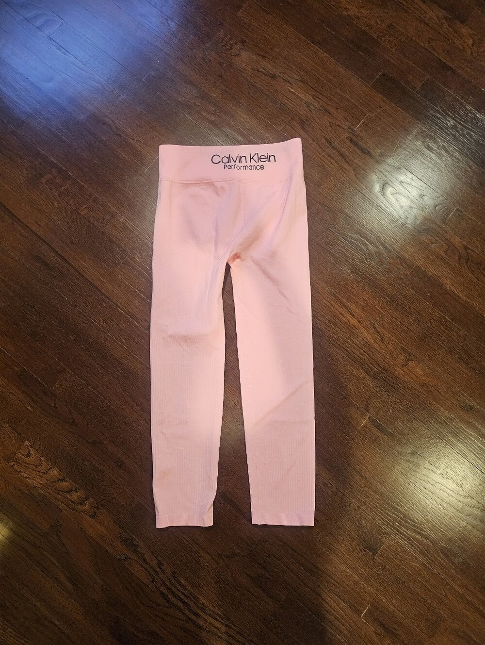 Calvin Klein Pink Ribbed Performance Leggings - Picture 4 of 4